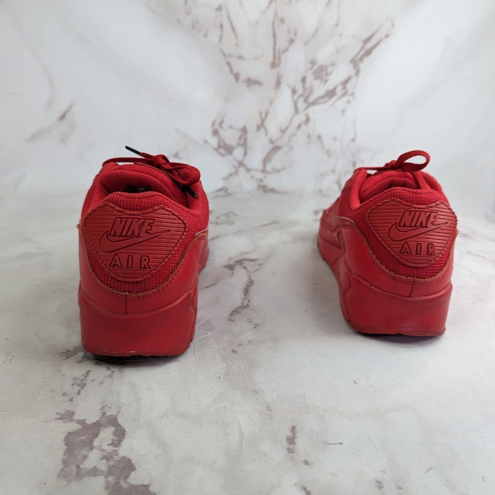Nike Air Max 90 Triple Red Mens Size 9 CZ7918-600 Shoes Sneakers Lace Up EUC - Picture 4 of 9